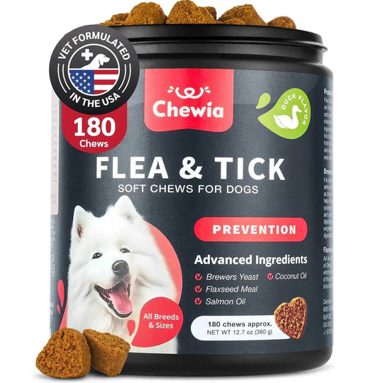 Dog Flea And Tick Treatment Chews FleaTick Prevention For Dogs Chewables Natural Dog Flea & Tick Control Soft Treats Immune Support Supplement Meifu Market
