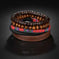 braided leather bracelet | vintage charm wristband | wood bead bracelet for men | energy saving