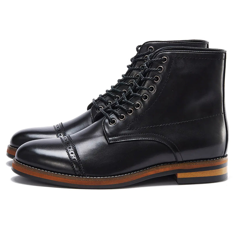 Brown High Street Mid-Top Martin Boots Men Meifu Market