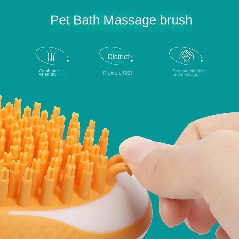 Dog Cat Bath Brush 2-in-1 Pet SPA Massage Comb Soft Silicone Pets Shower Hair Grooming Cmob Dog Cleaning Tool Pet Products Meifu Market