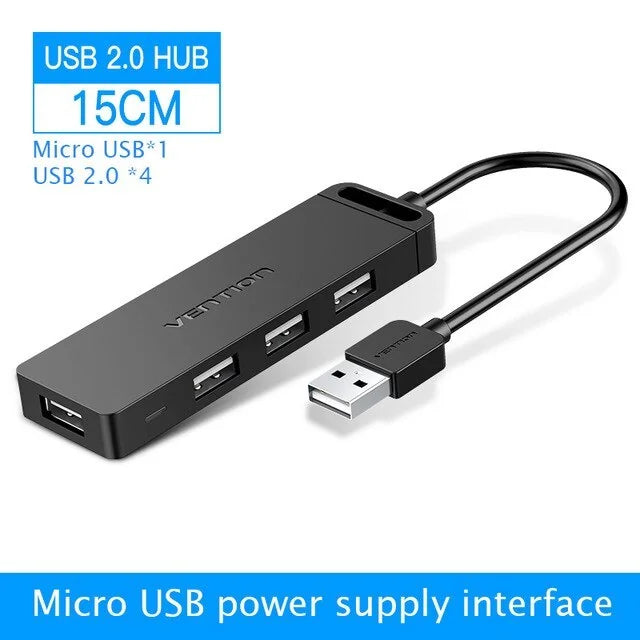 usb 30 hub 4-port | aluminum alloy usb splitter | high-speed data transfer hub | ultrasonic cleaning