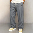 Buttons Comfortable Straight Drawstring Casual Pants - Meifu Market