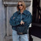 Loose Fashion Lapel Zip-up Jacket Cool Long Sleeve Zipper Closure Moto Biker Leather Jacket Womens Clothing Meifu Market