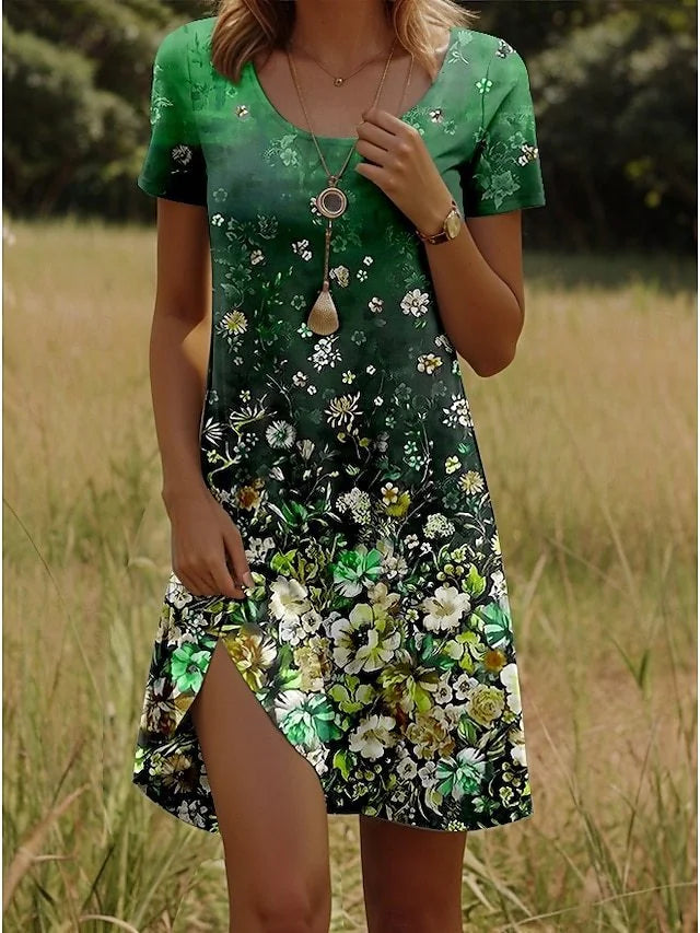 breathable cotton fabric | stretchable round neck dress | short sleeve summer dress | ultrasonic cleaning