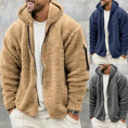 men fleece jacket | double-sided zipper coat | plush hooded jacket | ultrasonic cleaning