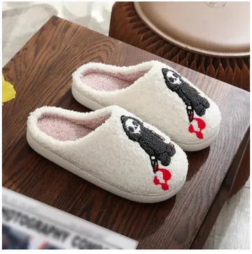 soft plush slippers | halloween house shoes | indoor horror slippers | energy saving