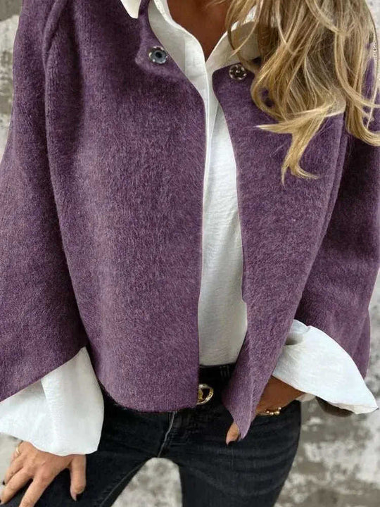Batwing Sleeve Cardigan Women - Cropped Cashmere Jacket Loose Fit Meifu Market
