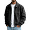 Men's Retro Corduroy Jacket - Casual Long Sleeve Pocket Coat Navy Blue - available style options