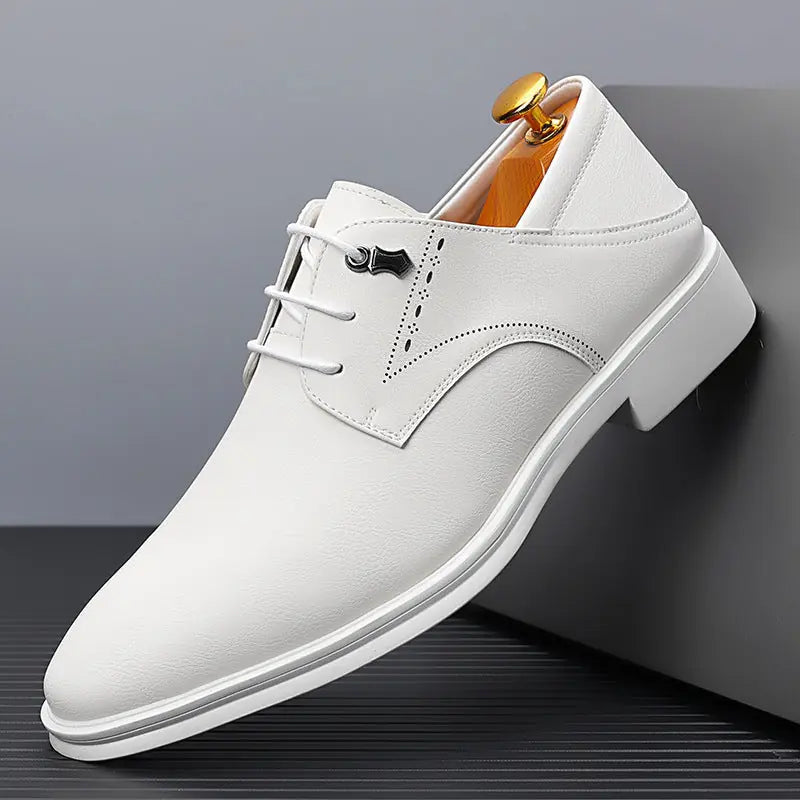 Men's Dress Shoes British Business Soft Leather Pointed Toe Meifu Market