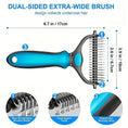 double-sided grooming brush | extra wide pet brush | deshedding tool for dogs | ultrasonic cleaning