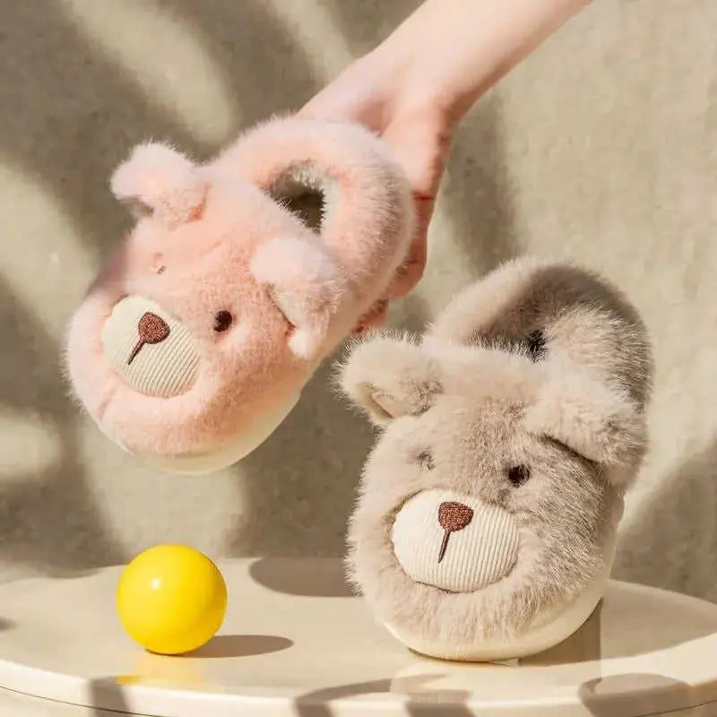 Kids Plush Slippers - Warm Cotton House Shoes with Heel Wrap for Boys & Girls Meifu Market