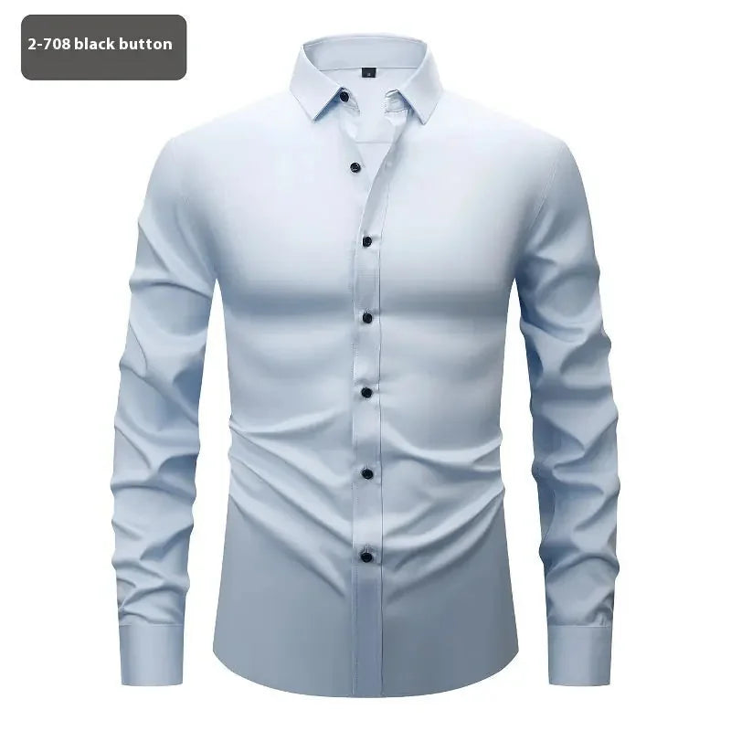 four-way stretch fabric | moisture-wicking long sleeve shirt | slim fit stretch shirt | energy saving