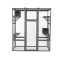 oversized cat cage grey | large cat enclosure with platforms | multi-level cat playpen | energy saving