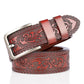 Carved Craft Men's Belt Fashion Cattlehide Leather Pant Belt Meifu Market