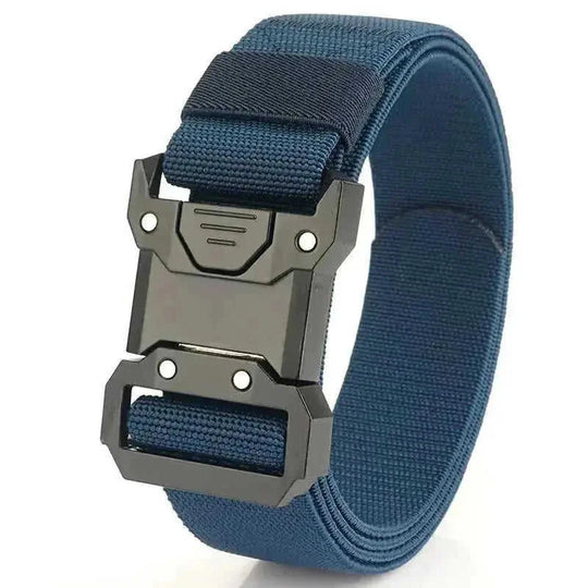 New Quick Release Tactical Release Buckle Braided Elastic Belt Men Sapphire Blue - size and dimension reference