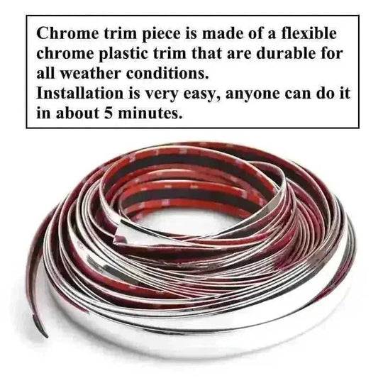 6M Chrome Car Styling Moulding Strip - Door Window Mirror Body Decorat - view 6 (pattern: check)