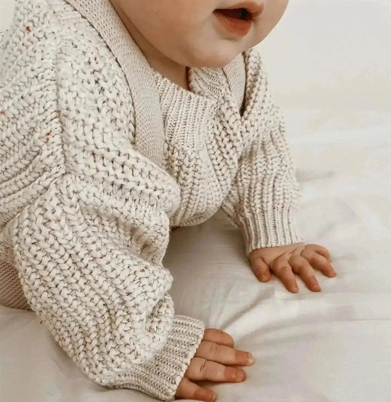 cotton baby sweater set | oversized cable knit sweater | newborn winter outfit | ultrasonic cleaning
