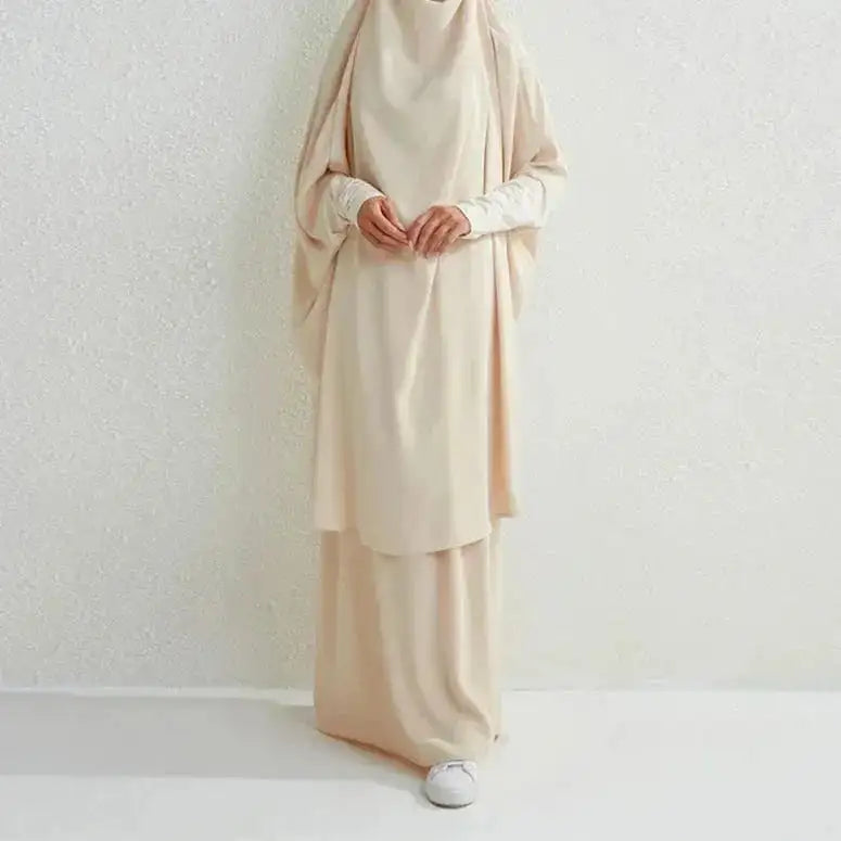 plus size abaya dress set | modest muslim prayer dress | breathable cotton blend fabric | ultrasonic cleaning