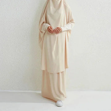 plus size abaya dress set | modest muslim prayer dress | breathable cotton blend fabric | ultrasonic cleaning