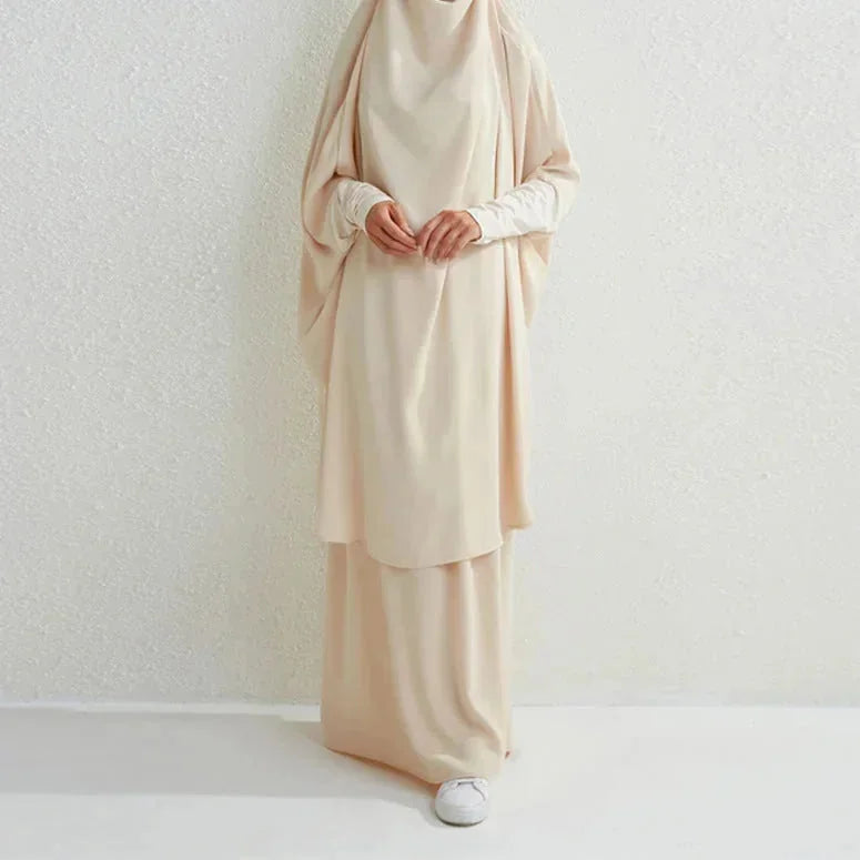 plus size abaya dress set | modest muslim prayer dress | breathable cotton blend fabric | ultrasonic cleaning