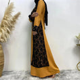 lace abaya robe for women | chiffon maxi dress with embroidery | breathable fabric for hot weather | ultrasonic cleaning