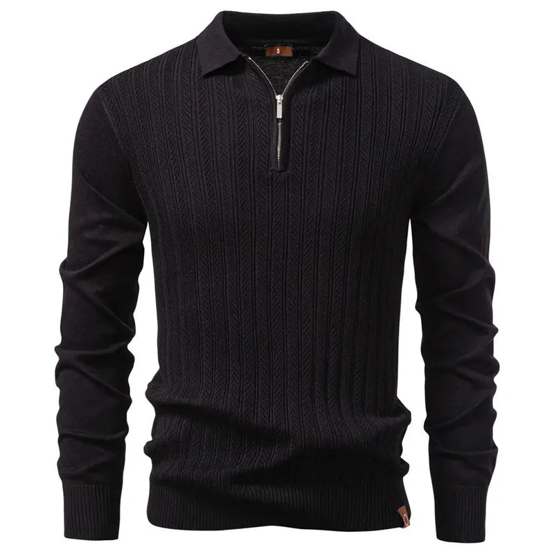 half-zip sweater for men | merino wool blend sweater | slim fit business casual | energy saving