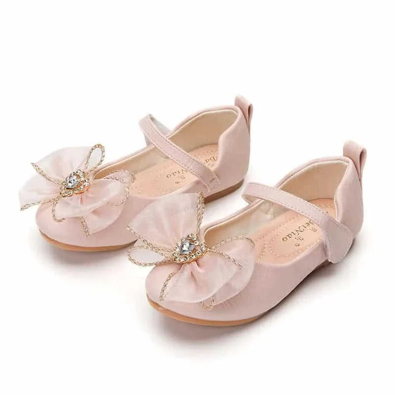 cute bow flat shoes | rhinestone embellished flats | soft sole baby shoes | ultrasonic cleaning