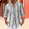 striped cotton linen shirt | mens long-sleeved button down | breathable linen blend shirt | energy saving