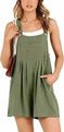 adjustable strap overalls | loose fit short jumpsuit | cotton blend romper | energy saving
