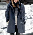 Winter Button Coat Fashion Warm Hooded Jacket With Pockets Women's Clothing Meifu Market