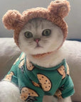 Pet Hat Bear Plush Hood Photo Headwear Dress Up Accessories 