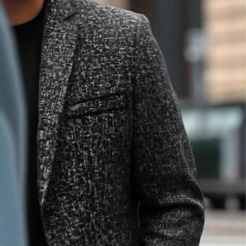 lightweight wool blend fabric | single-breasted blazer jacket | slim fit coat | ultrasonic cleaning