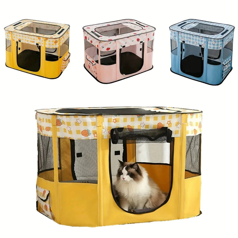 foldable pet playpen | portable dog crate for travel | collapsible cat kennel | energy saving