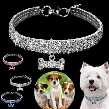 Bling Rhinestone Dog Collar Crystal Puppy Chihuahua Pet Dog Collars Leash For Small Medium Dogs Cats Meifu Market