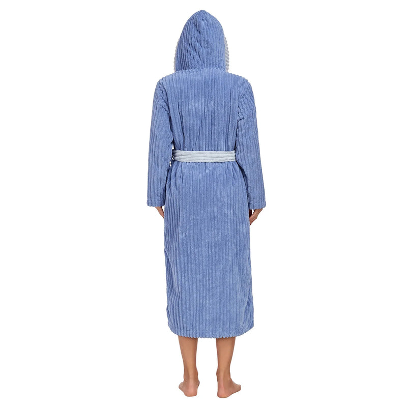 Women's Luxury Plush Fleece Bathrobe - Extra Long Hooded Robe with Pockets | Warm Terry Cloth Loungewear Meifu Market