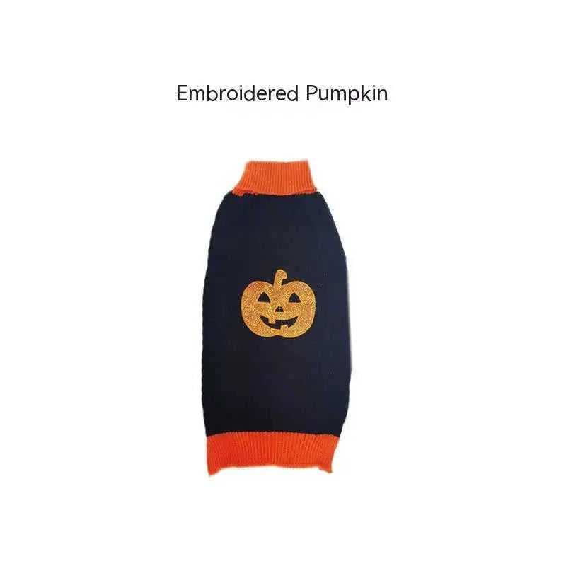 Halloween Dog Sweaters Pet Costume Teddy Warm Leisure Sweater Cosplay Clothes For Dogs Pets Outfits Orange Small Pumpkin -...