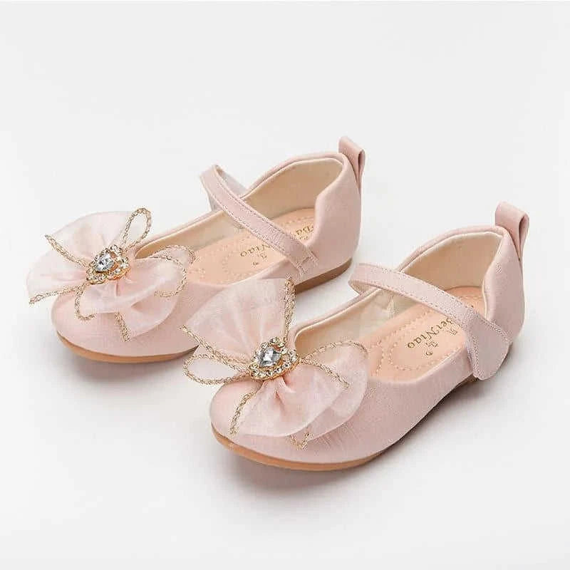 cute bow flat shoes | rhinestone embellished flats | soft sole baby shoes | ultrasonic cleaning