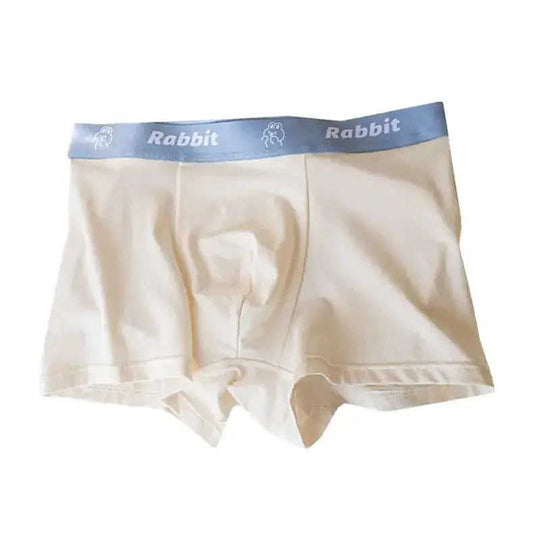 Men's Modal Cotton Boxer Briefs Cartoon Rabbit Print Mid-Rise Meifu Market
