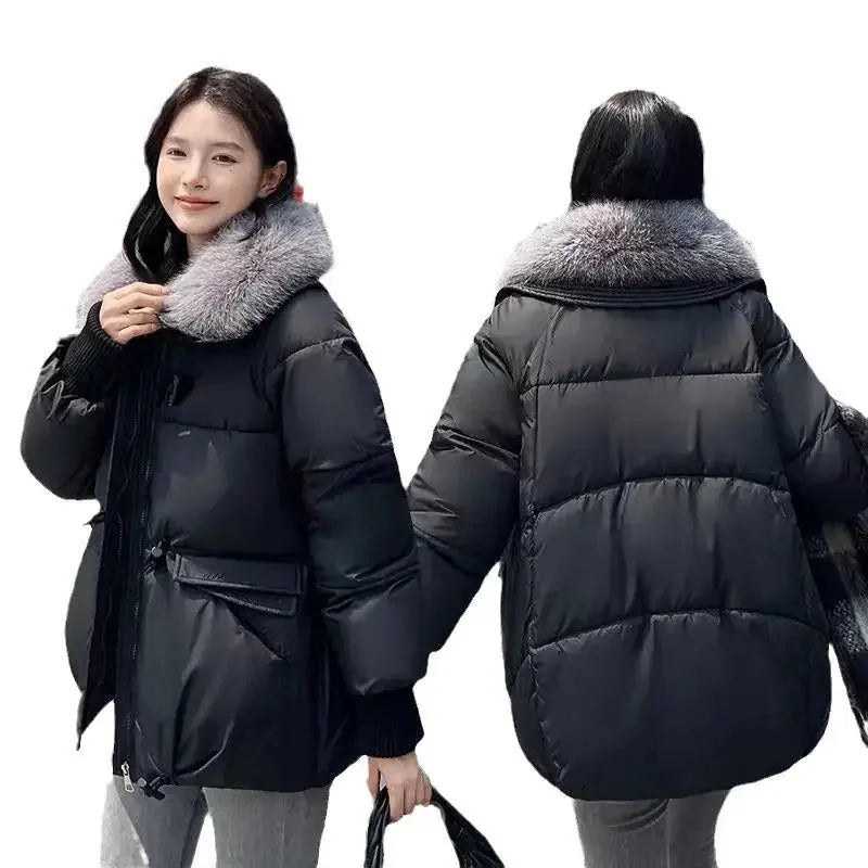korean wool blend puffer jacket | oversized fit winter coat | lightweight thermal insulation | ultrasonic cleaning