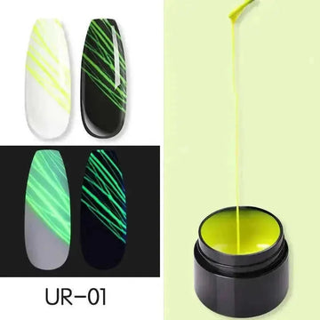 Luminous Spider Nail Gel - Glow in Dark UV Nail Polish Art Kit