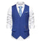 New Men's Solid Color Suit V-neck Single Breasted Chain Vest Navy Blue - new men's solid color suit two-piece set notched ...