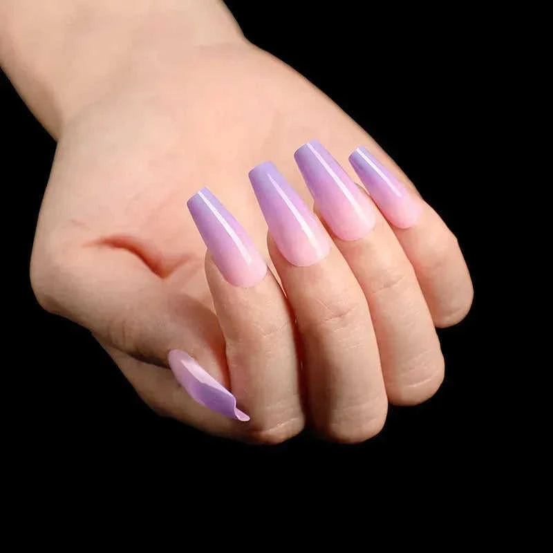 press-on nails for women | coffin shaped acrylic nails | long stiletto fake nails | ultrasonic cleaning