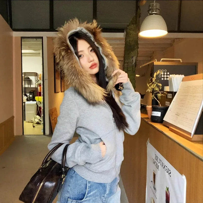 fleece-lined cardigan | soft cotton blend fabric | oversized hooded cardigan | energy saving