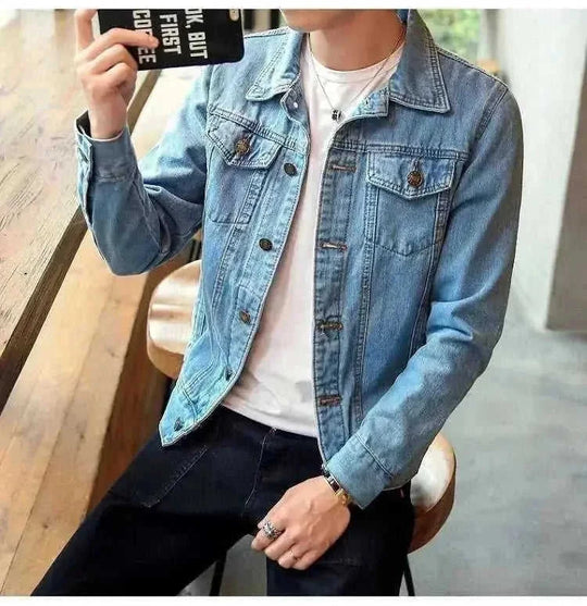 heavyweight denim jacket | durable cotton construction | classic trucker jacket | energy saving