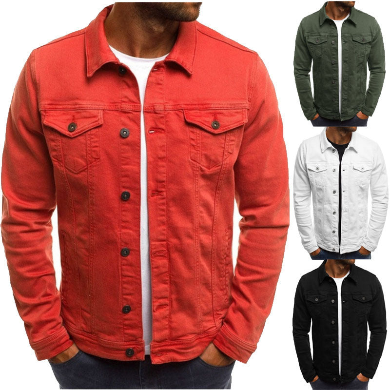 Casual Men Jacket Denim Button Shirt Meifu Market