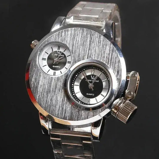 stainless-steel alloy case | genuine leather strap | everyday casual timepiece | ultrasonic cleaning