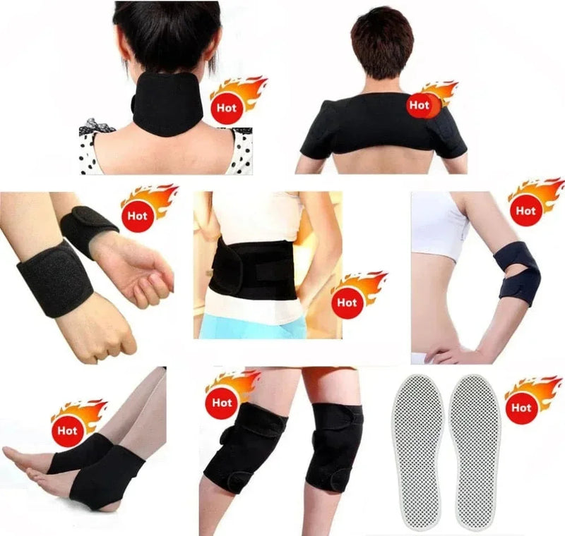 tourmaline magnetic therapy set | self-heating brace kit | adjustable neoprene support brace | energy saving