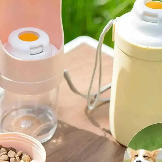 2-in-1 Travel Dog Water Bottle - Portable Pet Dispenser & Feeder - Meifu Market