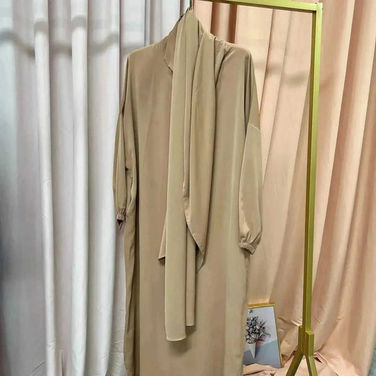 long sleeve abaya dress | plus size modest wear | cotton blend robe dress | ultrasonic cleaning