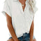 polyester v-neck shirt | white work shirt with pockets | durable polyester fabric | ultrasonic cleaning